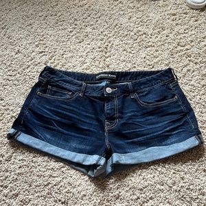 Dark wash jean shorts